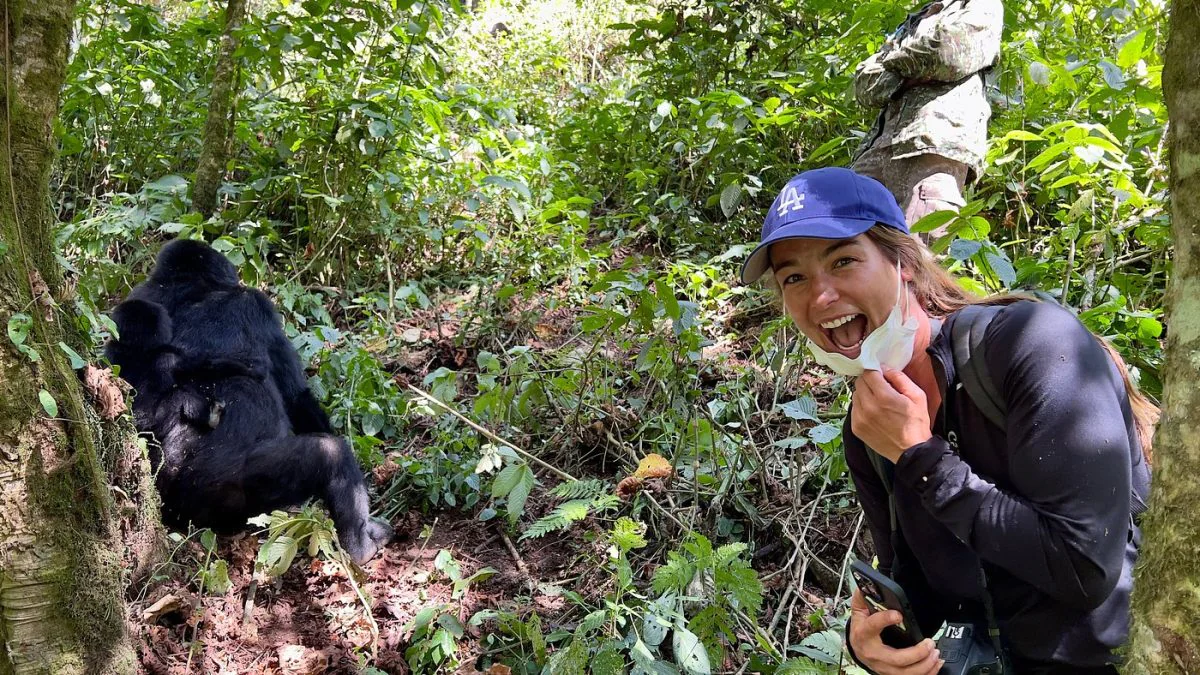Solo traveller enjoying a Rwanda gorilla trekking safari